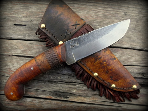 Period style frontier belt knife hand forged