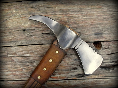 hand-forged native american spike tomahawk
