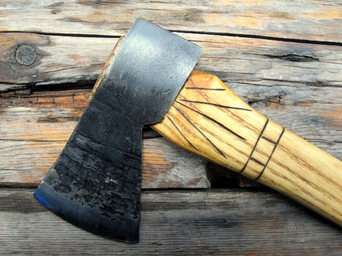 hand-forged colonial axe