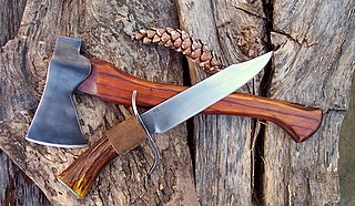 mountain man bowie and hand-forged axe