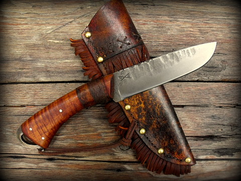 hand-forged vintage style frontier trade knife.