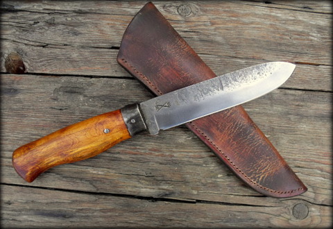 hand forged primitive mountain man belt knife
