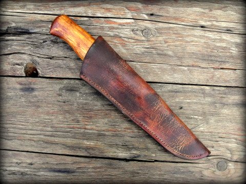  hand-forged custom  belt  knife with sheath