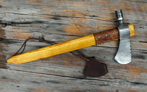 hand-forged pipe-axe