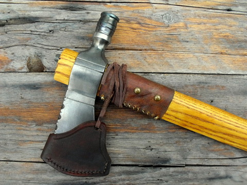 pipe-axe with a leather sheath