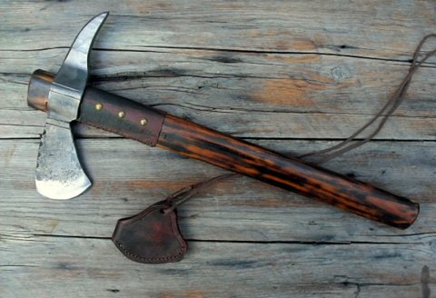 custom hand forged spike tomahawk