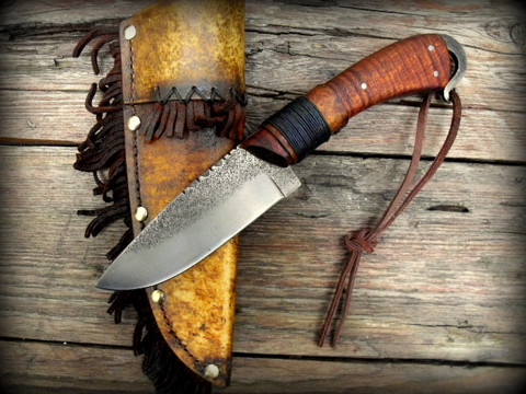 hand-forged vintage style frontier trade knife.