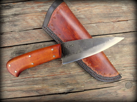 north-river-custom-knives L6 high carbon tool steel ナイフ レザーシース付き north-river-custom-knives L6 high carbon tool steel ナイフ