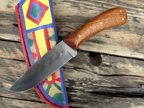 Parfleche sheath and belt knife
